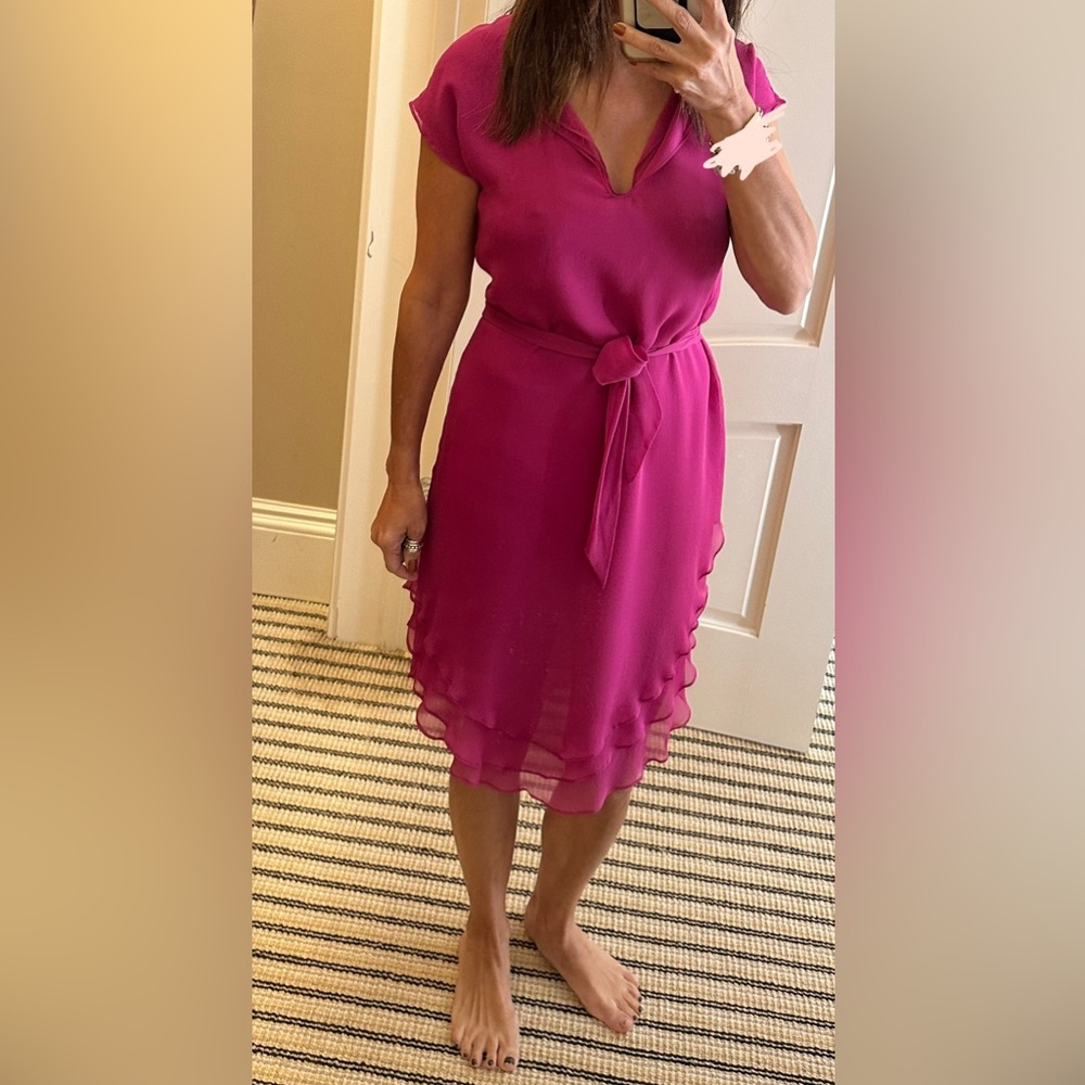 Pink ruffled dress
